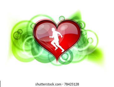 white runner on the red heart