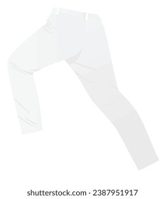 White running trouser pants. vector