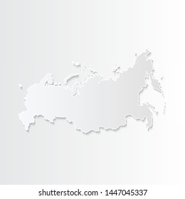 White Russia map-countries. Vector paper map of Russia on a gray background. Vector illustration.