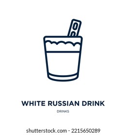 white russian drink icon from drinks collection. Thin linear white russian drink, beverage, russian outline icon isolated on white background. Line vector white russian drink sign, symbol for web and 