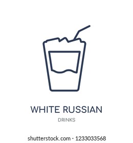 White Russian drink icon. White Russian drink linear symbol design from drinks collection. Simple outline element vector illustration on white background