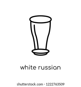 white russian drink icon. Trendy modern flat linear vector white russian drink icon on white background from thin line Drinks collection, outline vector illustration