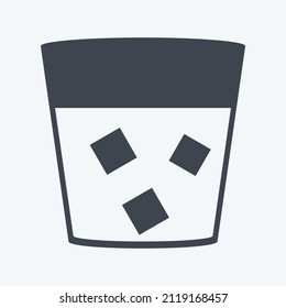 White Russian Drink Icon in trendy glyph style isolated on soft blue background