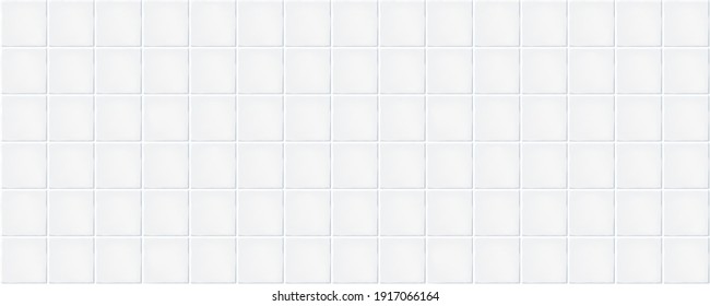 White Rustic Ceramic Tiles. Seamless Pattern, Square White Rustic Tiles. Vector Illustration.