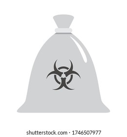 White sack. Radioactive waste. Garbage sorting and recycling. Dangerous goods