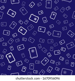 Icono de White Safe aislado sin fisuras en fondo azul. La puerta protege una bóveda de banco con una cerradura combinada. Protección de datos confiable. Ilustración vectorial