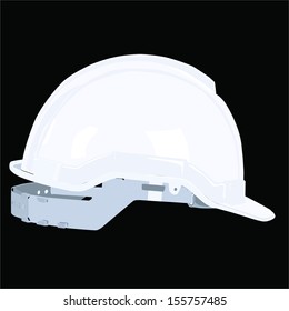 White safety hat EPS10 Vector with Black background