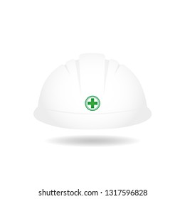 White Safety helmet, Safety helmet icon vector, Construction icon, Hard hat, under construction.