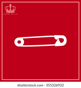 White safety pins silhouettes