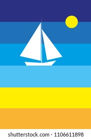 White sailboat in the sea
