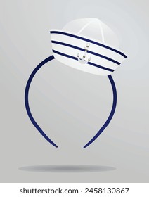 White sailor hat mask. vector illustration