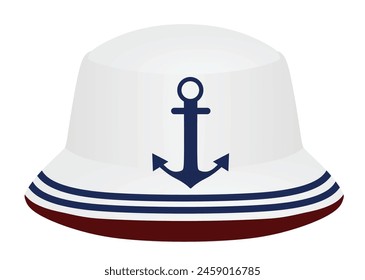 White sailor hat. vector illustration