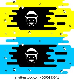 White Sailor icon isolated on black background.  Vector
