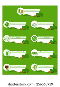 White Saint Patrick Banners, vector website headers, concept