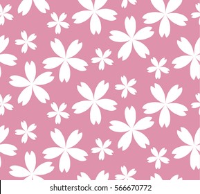 white sakura pattern with pink background