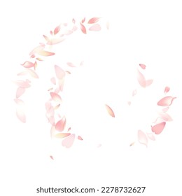 White Sakura Petal Vector White Background. Purple Flying Peach Petal Cover. Lotus Petal Japanese Template. Aroma Rose Petal Illustration.