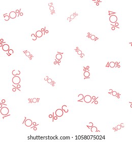 White sale banner with percent signs. Vector paper illustration. Sale background.
