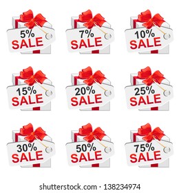 White sale presents set. Vector illustration