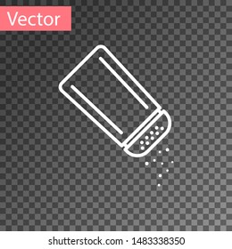 White Salt and pepper icon isolated on transparent background. Cooking spices.  Vector Illustration