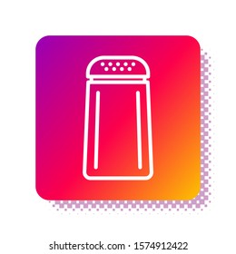 White Salt and pepper icon isolated on white background. Cooking spices. Square color button. Vector Illustration