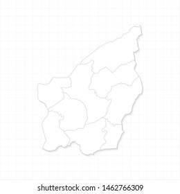 White San Marino map and grid vector. Thin gray outline on white background. EPS10.