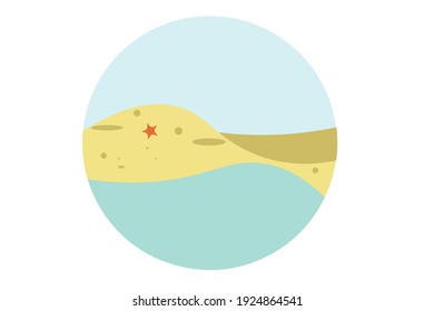 White Sand Beach Vector Icon