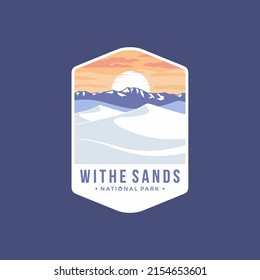 White Sand National Park Emblem patch logo illustration on dark background