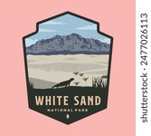 white sand national park patch logo vector symbol illustration design, new mexico landmark emblem style
