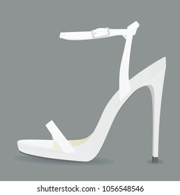White sandal. vector illustration