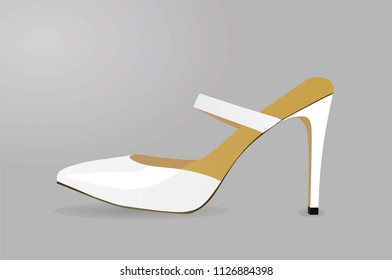 White sandal. vector illustration