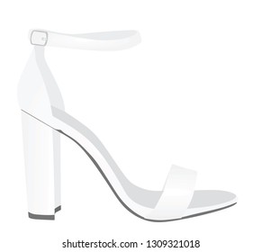 White  sandal. vector illustration