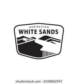 white sands national park logo vector design, silhouette icon sands symbol illustration design