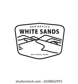 white sands national park logo vector design, monoline icon sands symbol illustration design