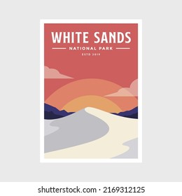 White Sands National Park poster vector illustration design