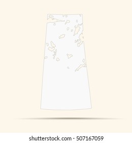 White Saskatchewan Map Illustration