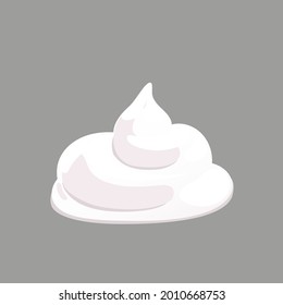 White sauce in cartoon style. White swirl condiment mousse. Vector illustration.