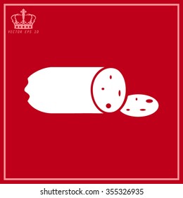 White Sausage vector icon