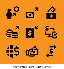 white, save, assistance and cafe icon set. Vector illustration for web and design.