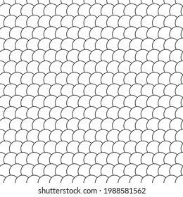 White scale ornament. Seamless and simple circles scale pattern. Vector bubbles make minimal scale.