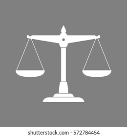 White scale vector icon on grey background