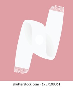 White scarf template. vector illustration