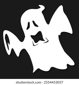 white scary ghost vector illustration