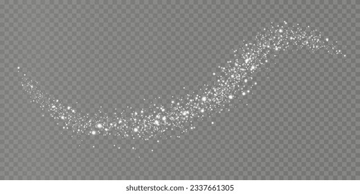 Esparcimiento blanco de pequeñas partículas de cristales de azúcar, sal volátil, vista superior de harina de hornear. Polvo blanco, explosión de azúcar en polvo aislada sobre fondo oscuro transparente. Ilustración vectorial.
