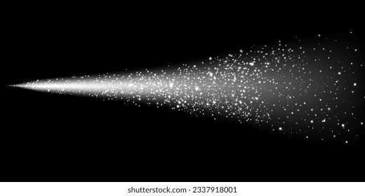 White scattering of small particles of sugar crystals, volatile salt, top view of baking flour. White powder, powdered sugar explosion isolated on transparent dark background. Vector illustration.
