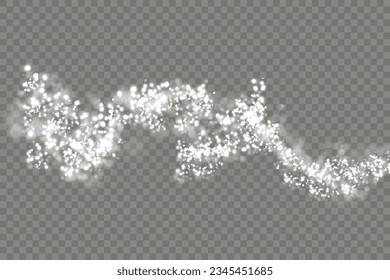 White scattering of small particles of sugar crystals, volatile salt, top view of baking flour. White powder, powdered sugar explosion isolated on transparent dark background. Vector illustration.