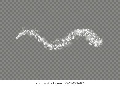 White scattering of small particles of sugar crystals, volatile salt, top view of baking flour. White powder, powdered sugar explosion isolated on transparent dark background. Vector illustration.