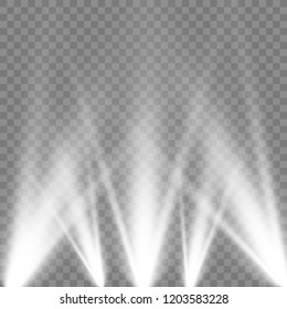 White scene on with spotlights. Vector illustration.Measure of action.