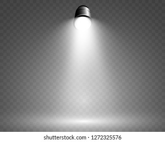 White scene on with spotlights. Vector illustration.Measure of action.