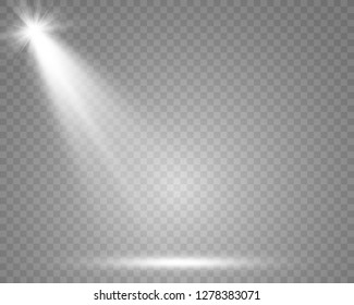 White scene on with spotlights. Vector illustration.Measure of action.