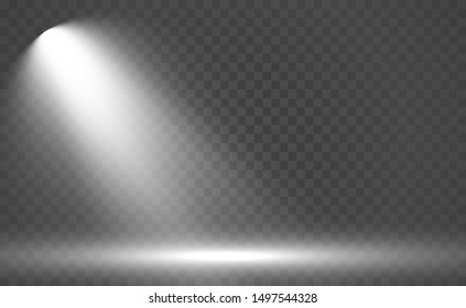 White scene on with spotlights. Vector illustration.